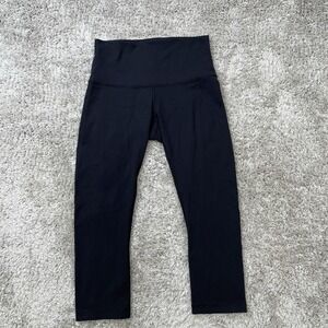 Lululemon Leggings Womens 8 Black High Rise Yoga Athletic Pants Gym Logo Align